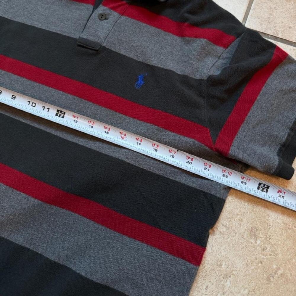 Polo by Ralph Lauren Custom Fit Black and Grey Stripe Polo Shirt Size XL - Picture 4 of 4